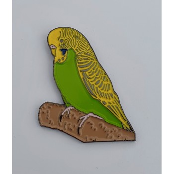 Green Budgie Enamel Pin Badge