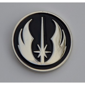 Star Wars Style Black and Silver Jedi Emblem Badge