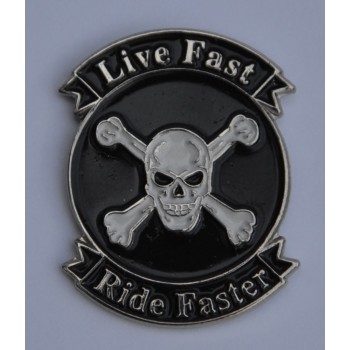 Live Fast Ride Faster Biker Enamel Pin Badge