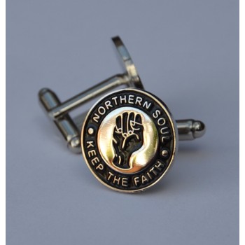 Black Northern Soul Keep The Faith Cufflinks