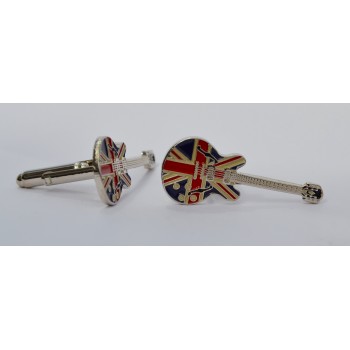 Noel Gallagher Oasis Union Jack Epiphone Guitar Enamel cufflinks