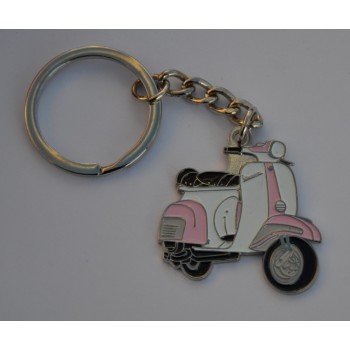 Pink and White Vespa Scooter Keyring