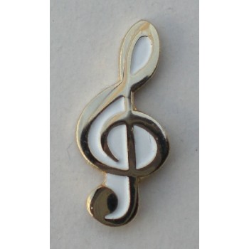 Gold Plated Treble Clef Pin Badge