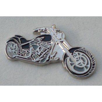 Black Chopper Motorcycle Pin Badge