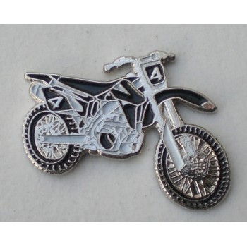 Black Trials Motorcycle Pin Badge