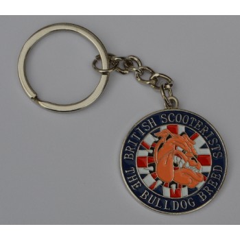 British Scooterists Bulldog Breed Keyring