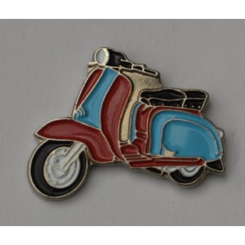 Claret and Blue Lambretta Scooter Pin Badge Claret and Blue Lambretta Scooter Pin Badge