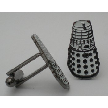 Doctor Who Style Whovian White Dalek Cufflinks