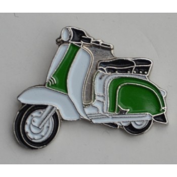 Green and White Lambretta Pin Badge