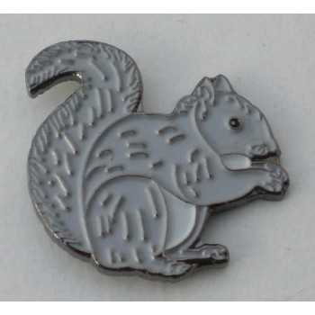 Grey Squirrel Pin Badge