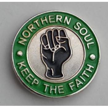 Green Northern Soul Keep The Faith Pin Badge
