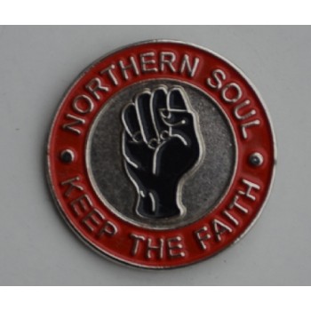 Red Northern Soul Keep The Faith Pin Badge