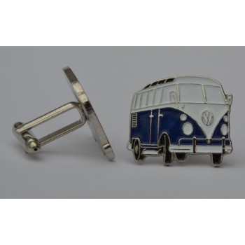 Navy Blue Split-Screen Campervan Enamel Cufflinks
