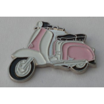 Pink and White Lambretta Pin Badge