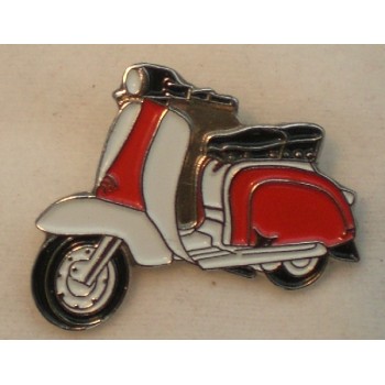 Red and White Lambretta Pin Badge