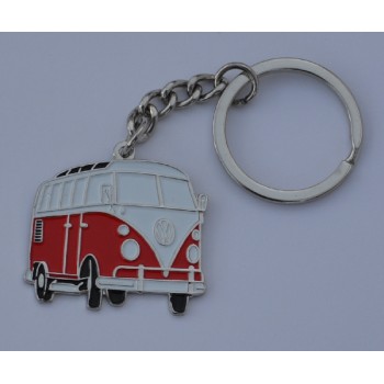 Red Split-Screen Campervan Quality Enamel Keyring