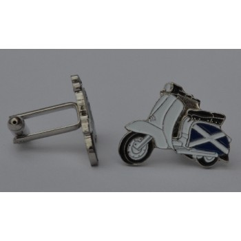 Scottish Saltire Special Lambretta Scooter Enamel Cufflinks