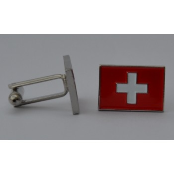 Swiss Flag Quality Enamel Cufflinks