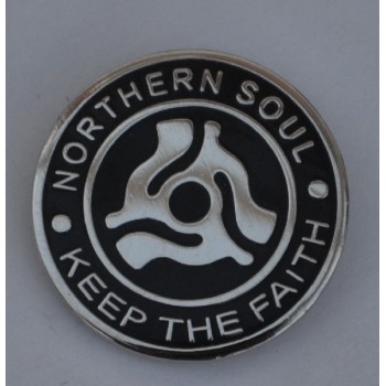 Black Northern Soul Keep The Faith Vinyl Record Centre Pin Badge Black Northern Soul Keep The Faith Vinyl Record Centre Pin Badge