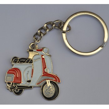 Red and White Vespa Scooter Keyring