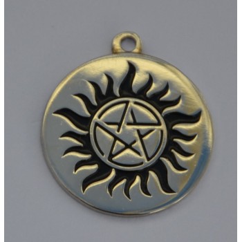 Supernatural Flaming Pentagram Charm