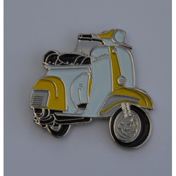 Yellow and  White Vespa Pin Badge